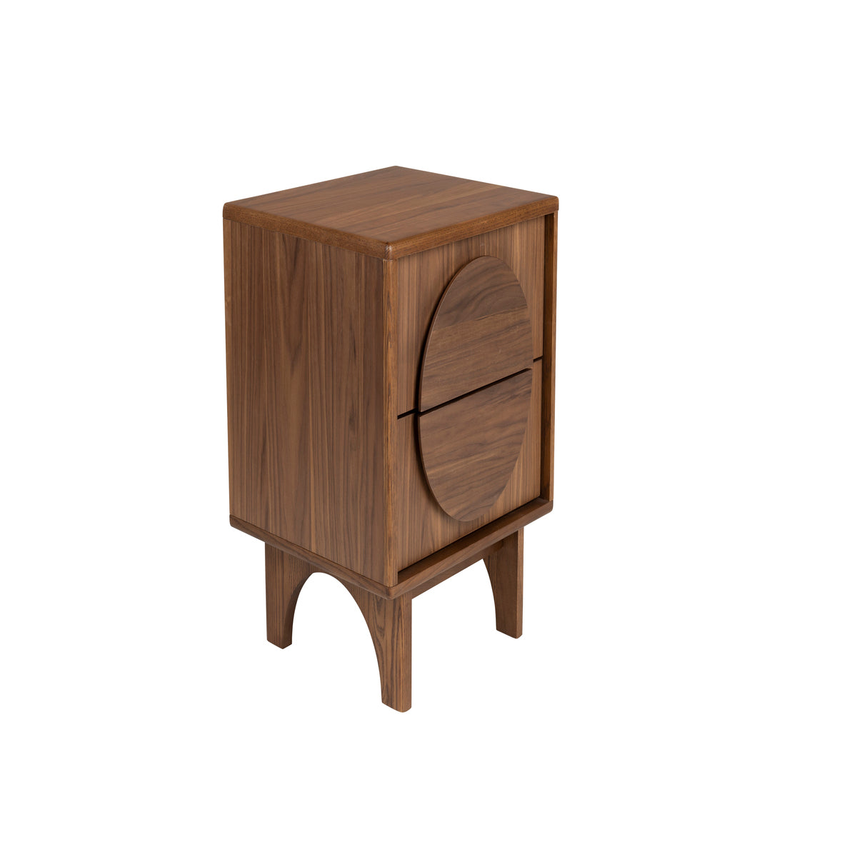 Groove Side Table / Bedside Table - Walnut
