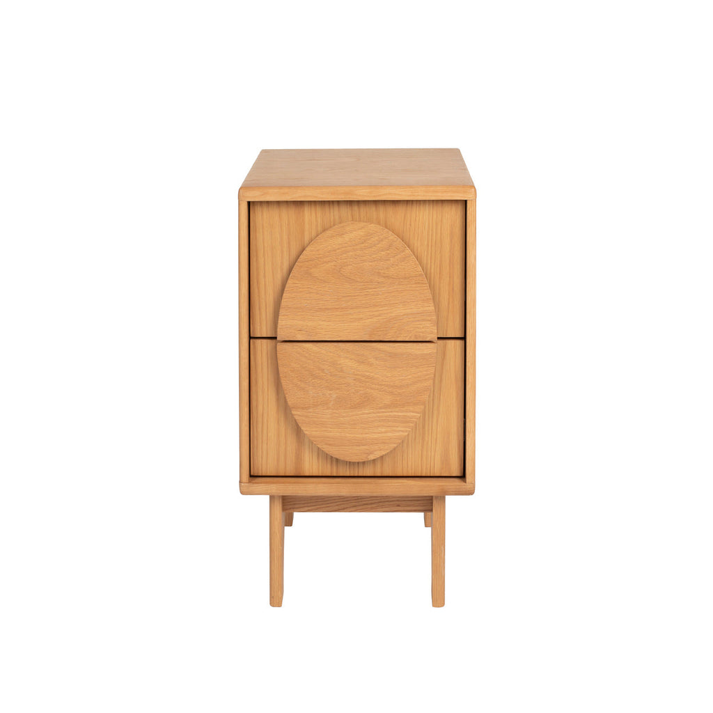 Groove Side Table / Bedside Table - Natural Oak
