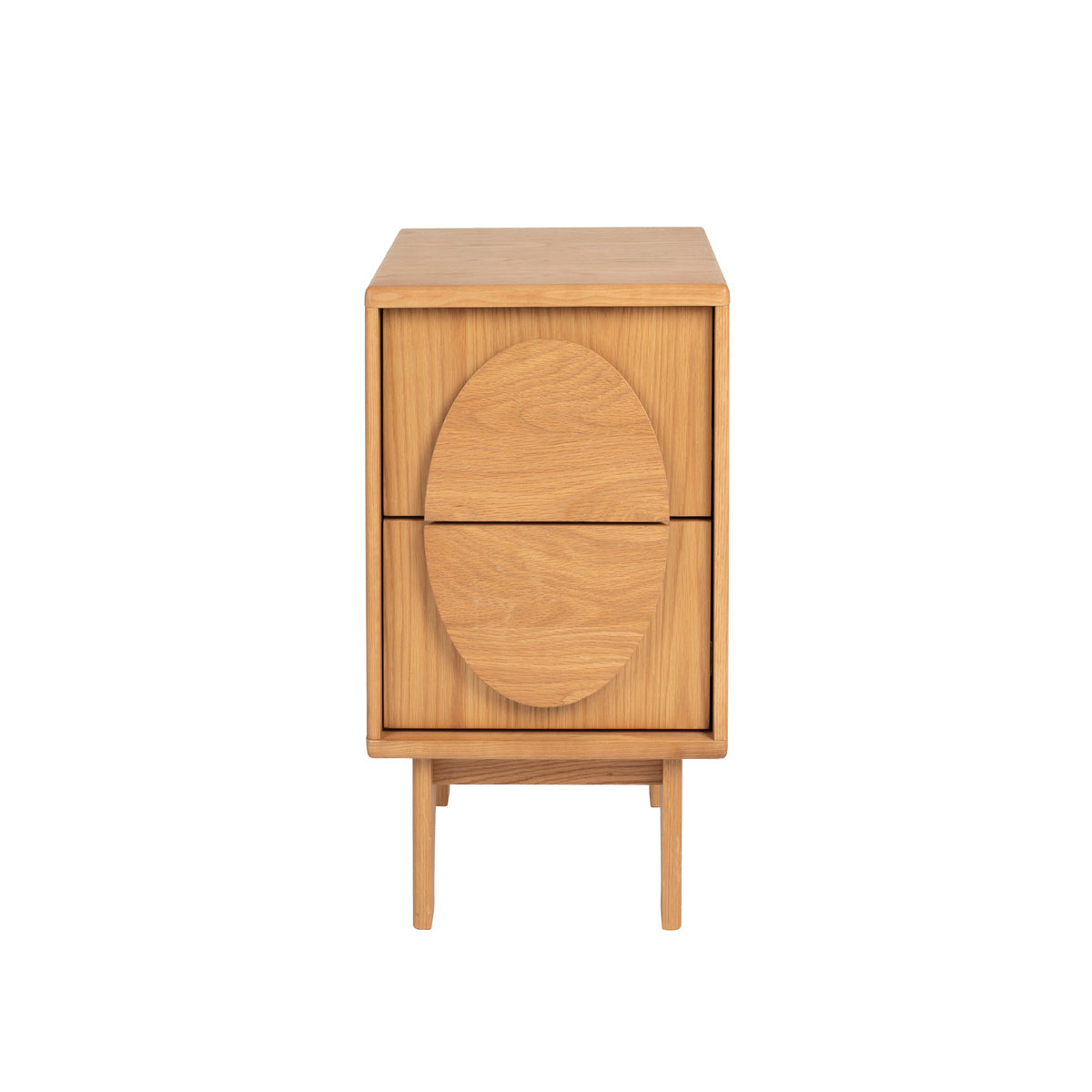 Groove Side Table / Bedside Table - Natural Oak