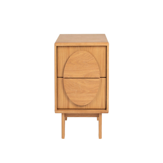 Groove Side Table / Bedside Table - Natural Oak