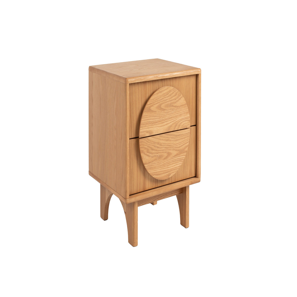 Groove Side Table / Bedside Table - Natural Oak
