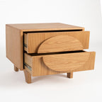 Groove Side Table / Bedside Table - Natural Oak