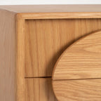 Groove Side Table / Bedside Table - Natural Oak