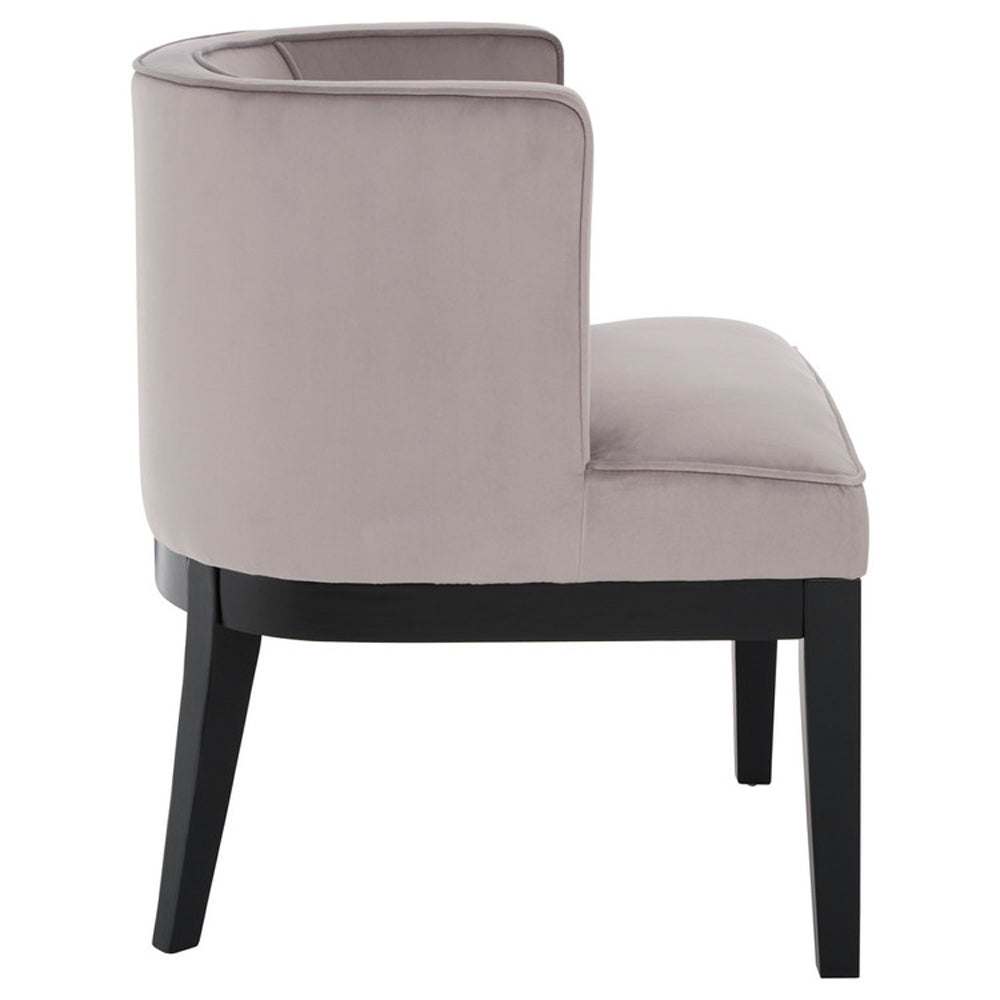 Daxi Rounded Velvet Chair - Light Grey