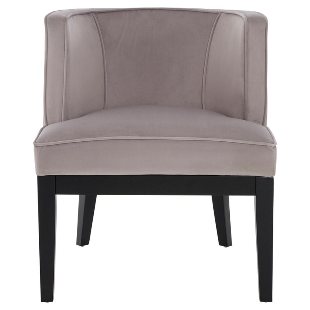 Daxi Rounded Velvet Chair - Light Grey