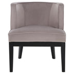Daxi Rounded Velvet Chair - Light Grey