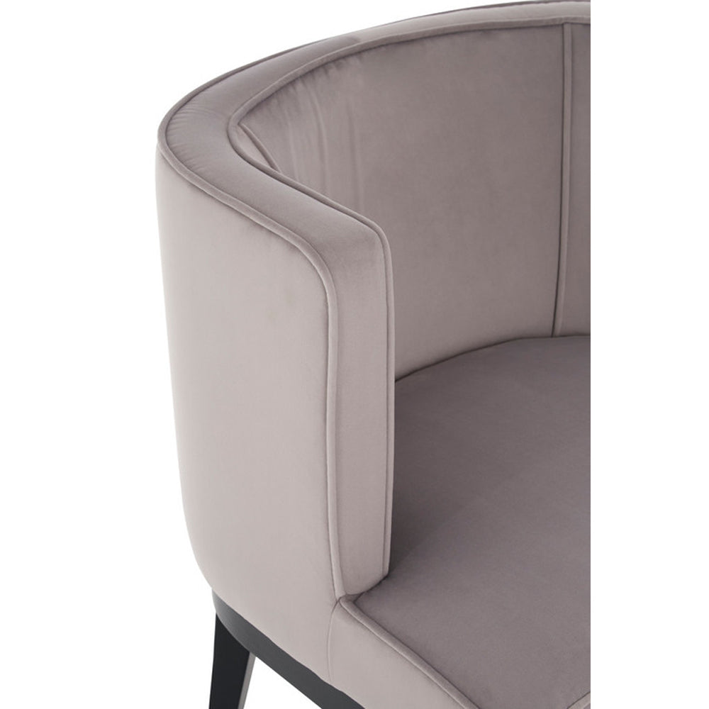 Daxi Rounded Velvet Chair - Light Grey
