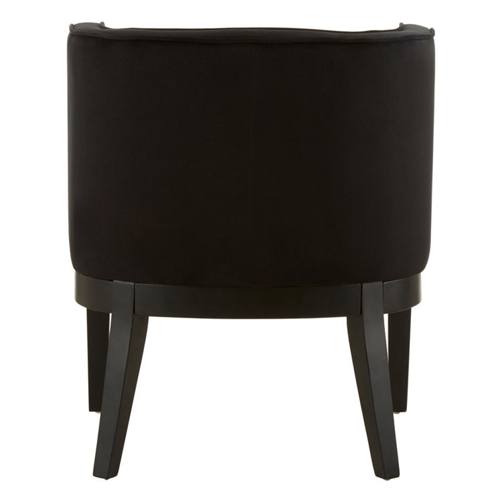 Daxi Rounded Velvet Chair - Light Black