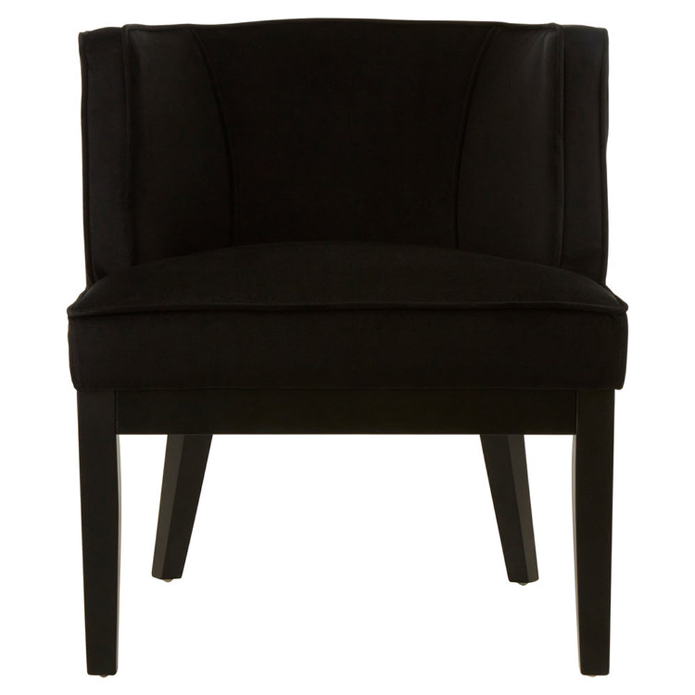 Daxi Rounded Velvet Chair - Light Black