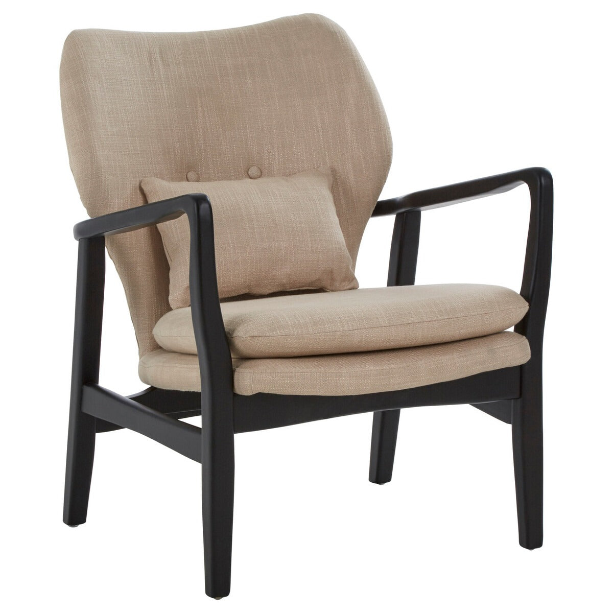 Stockholm Chair - Beige & Black Wooden Frame