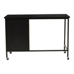 Asher 3 Drawer Metal Desk with Wheels - Black