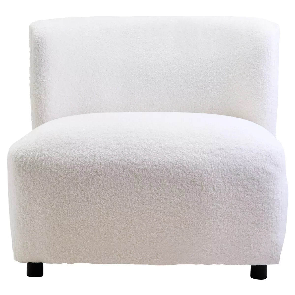 Montreal Boucle Effect Armless Lounge Chair -  Ivory