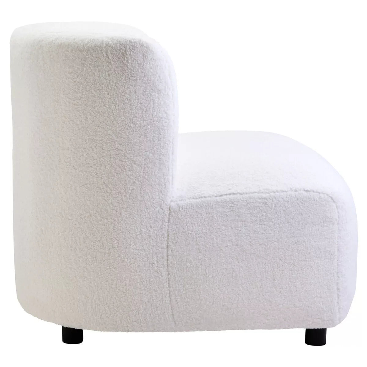 Montreal Boucle Effect Armless Lounge Chair -  Ivory