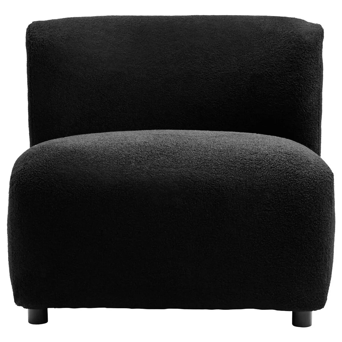 Montreal Boucle Effect Armless Lounge Chair -  Black