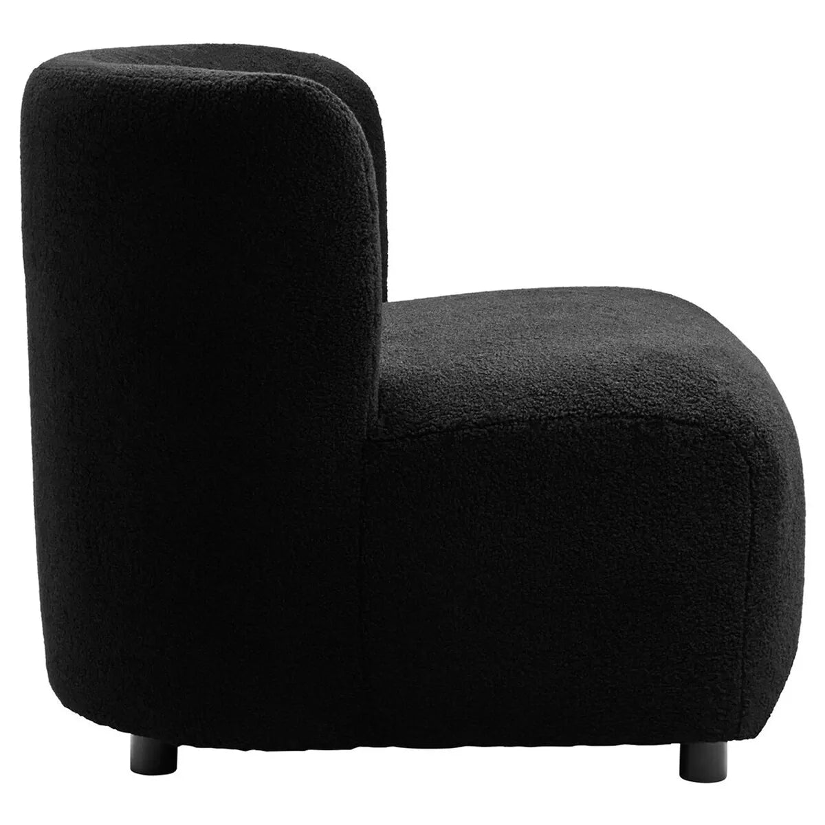 Montreal Boucle Effect Armless Lounge Chair -  Black