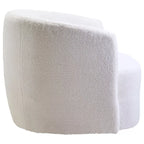 Montreal Boucle Effect Swivel Base Curved Lounge Chair - Ivory