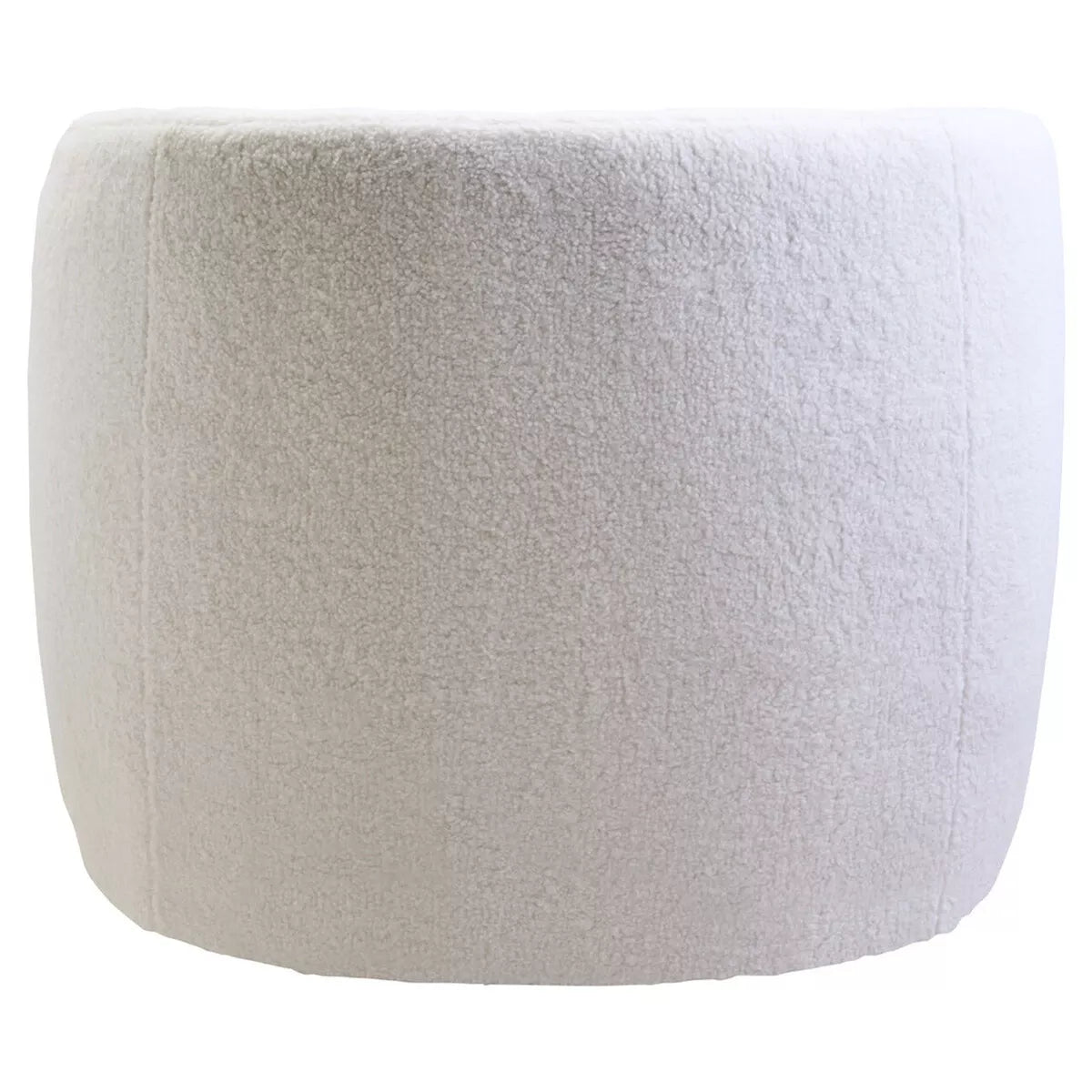 Montreal Boucle Effect Swivel Base Curved Lounge Chair - Ivory