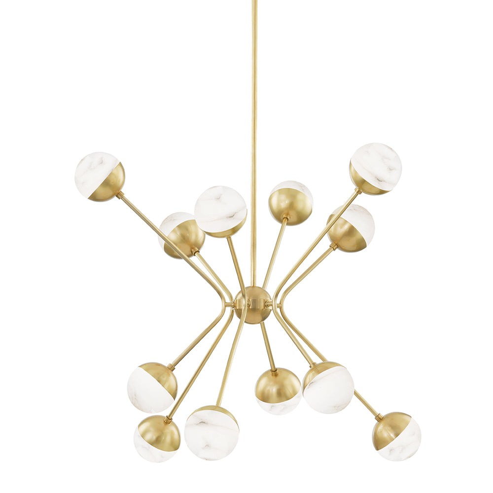 Saratoga 12 Light Chandelier - Aged Brass