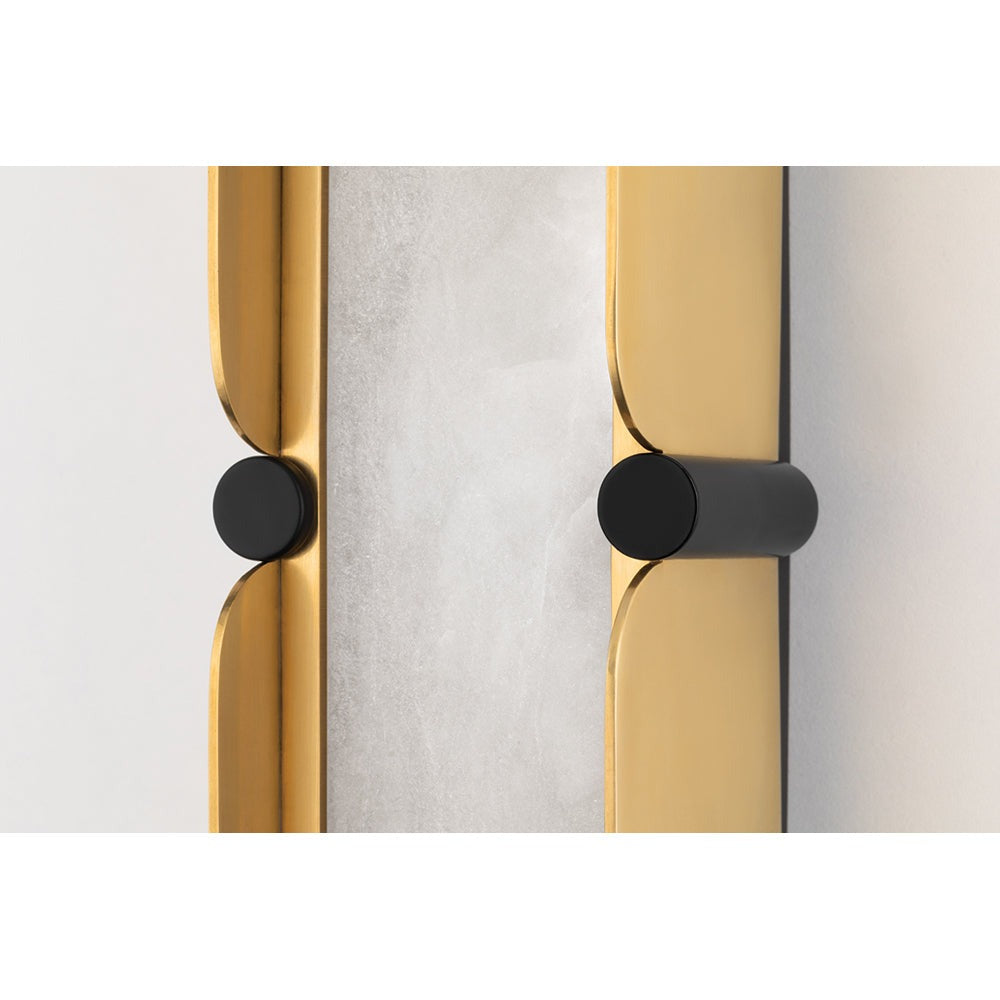 Tribeca Wall Light - Aged Brass & White