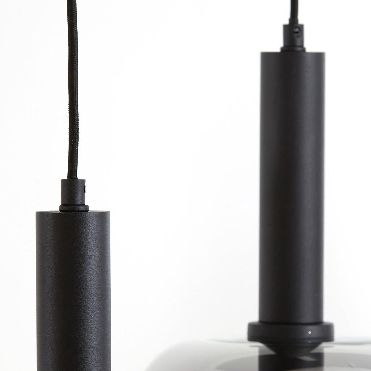 Lekar 5 Light Pendant Light - Black & Smoked Glass