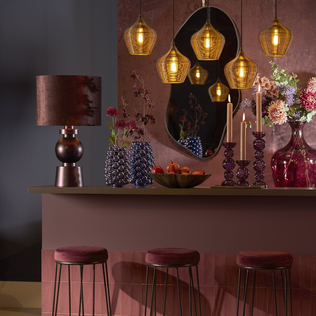 Alvaro 5 Light Pendant Light - Antique Bronze