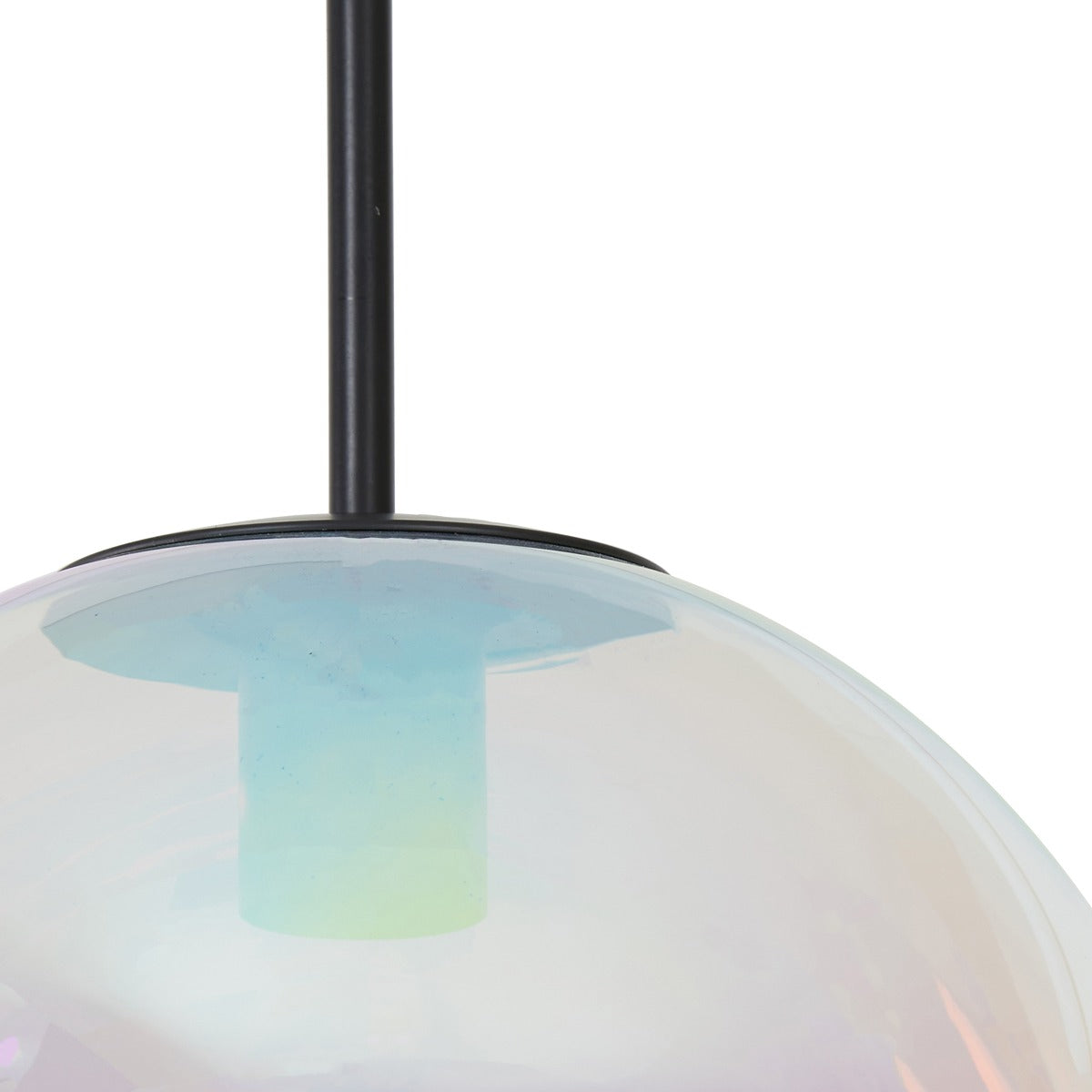 Medina Pendant Light - Black & Rainbow Glass