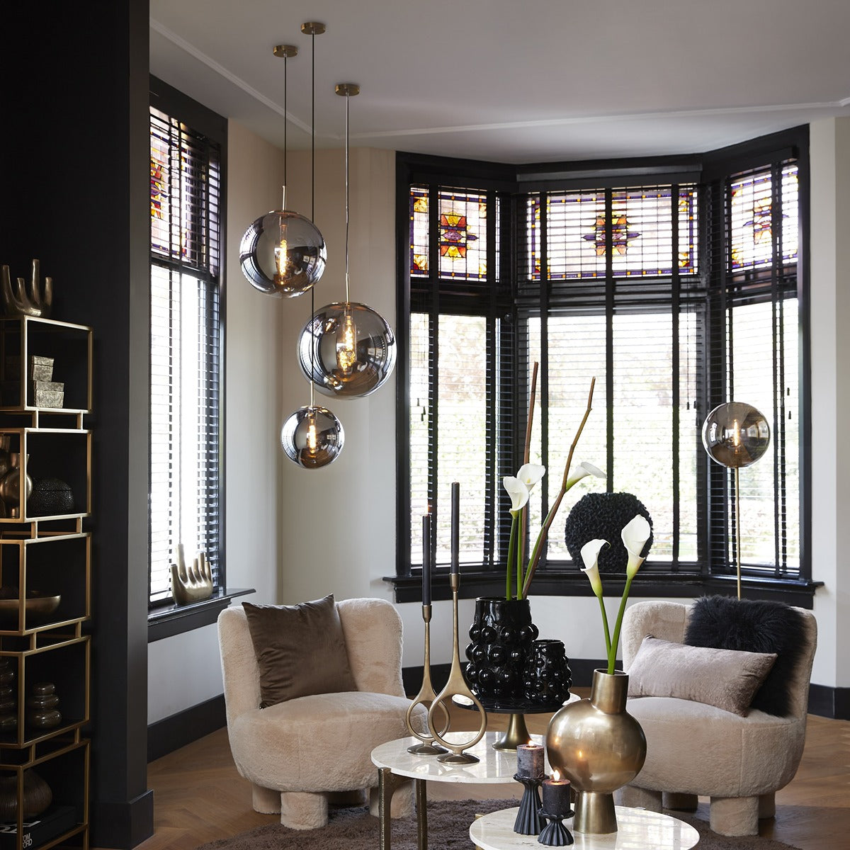 Medina Pendant Light - Antique Bronze & Smoked Glass