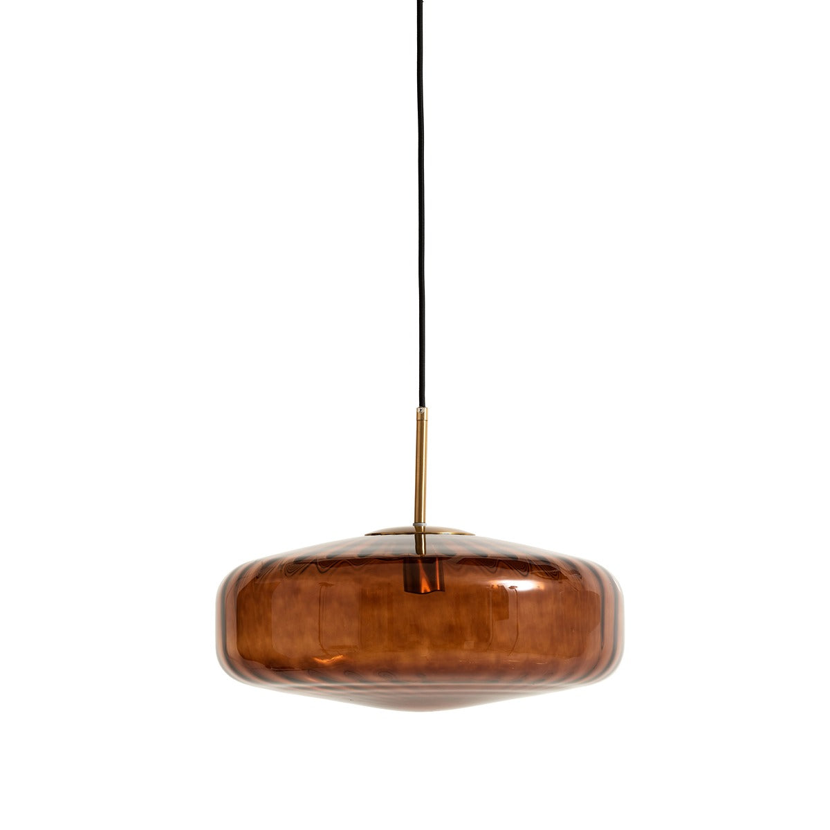 Pleat Pendant Light - Gold & Brown