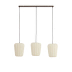 Bibury 3 Light Wooden Pendant Light - White