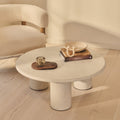 Alina - Concrete Round Large Wooden Coffee Table