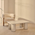 Alina - Concrete Rectangular Large Wooden Coffee Table