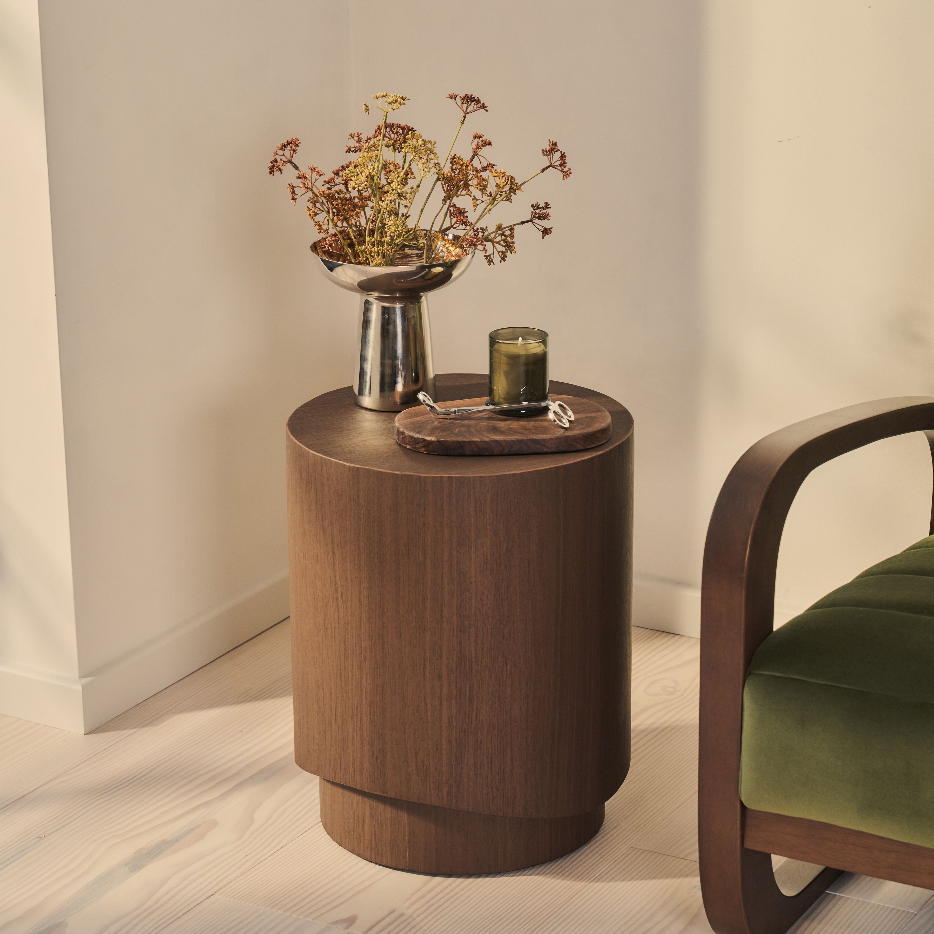 Magna - Dark Wood Wave Side Table