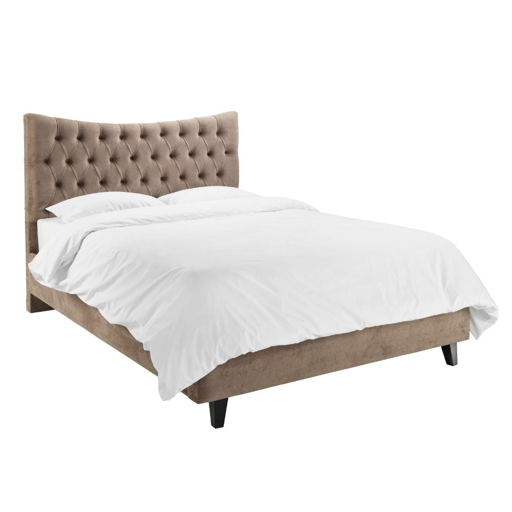 Layla Luxury Button Upholstered Bed - Espresso