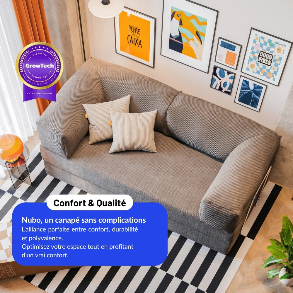 Nubo Compressed Gray Deep Tone Sofa - Same compact design, stylish appearance.