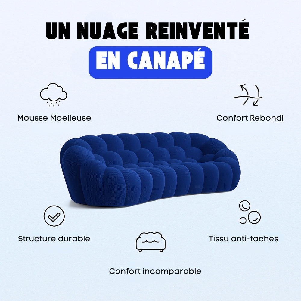 Compressed Bubble Sofa in White by Lumo: Sleek, Space-Saving Design