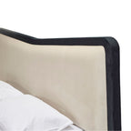 Sienna Luxury Upholstered Bed - Cream & Ebony