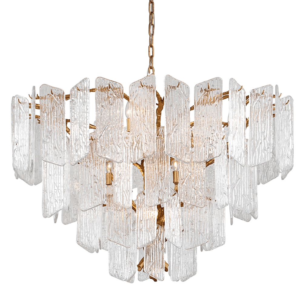 Piemonte 12 Light Chandelier - Gold Leaf