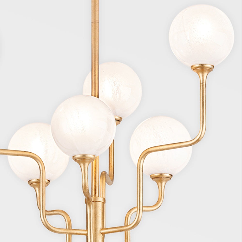 6 Light Chandelier - Vintage Gold Leaf