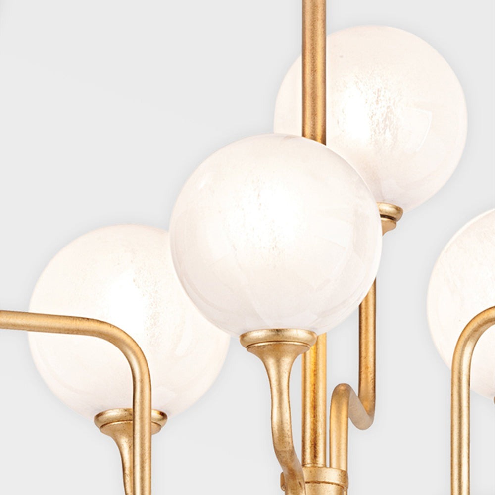 6 Light Chandelier - Vintage Gold Leaf