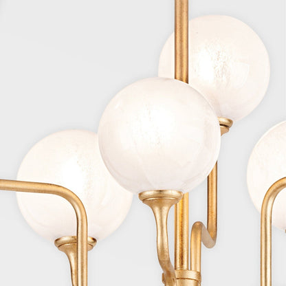 6 Light Chandelier - Vintage Gold Leaf