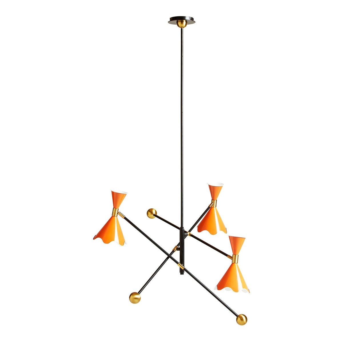 Ripple Articulating Chandelier - Orange & Black