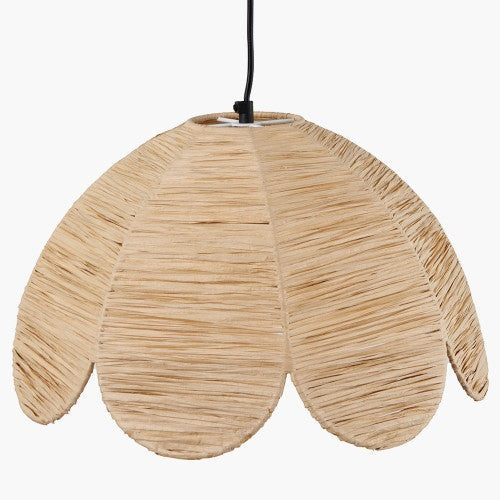 Ember Scalloped Raffia Pendant in Natural | Outlet