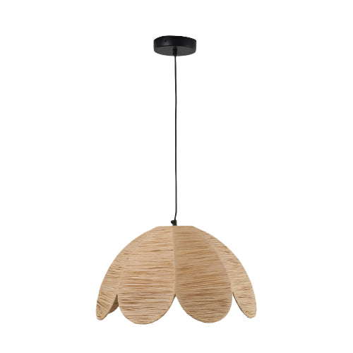 Ember Scalloped Raffia Pendant in Natural | Outlet