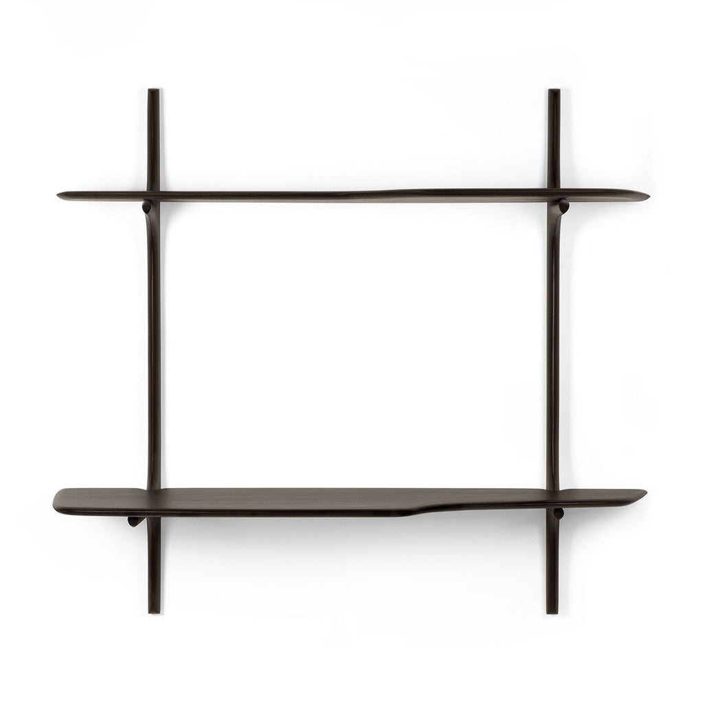 Pi Wall Mounted Desk - Dark Brown Varnished Mahogany