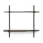 Pi Wall Mounted Desk - Dark Brown Varnished Mahogany