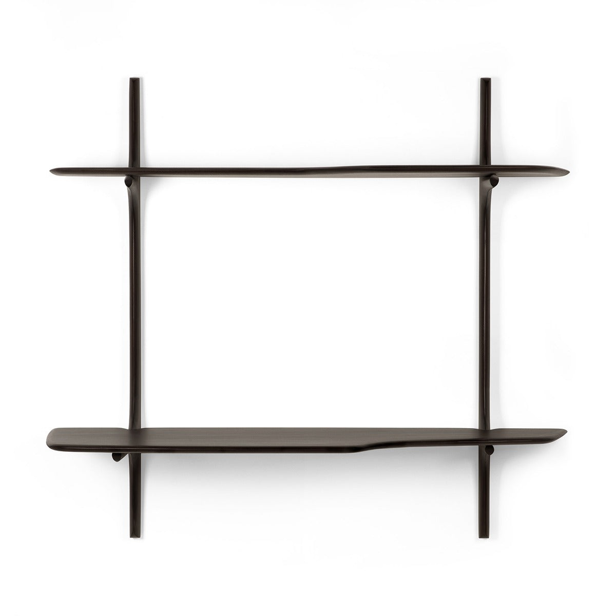 Pi Wall Mounted Desk - Dark Brown Varnished Mahogany