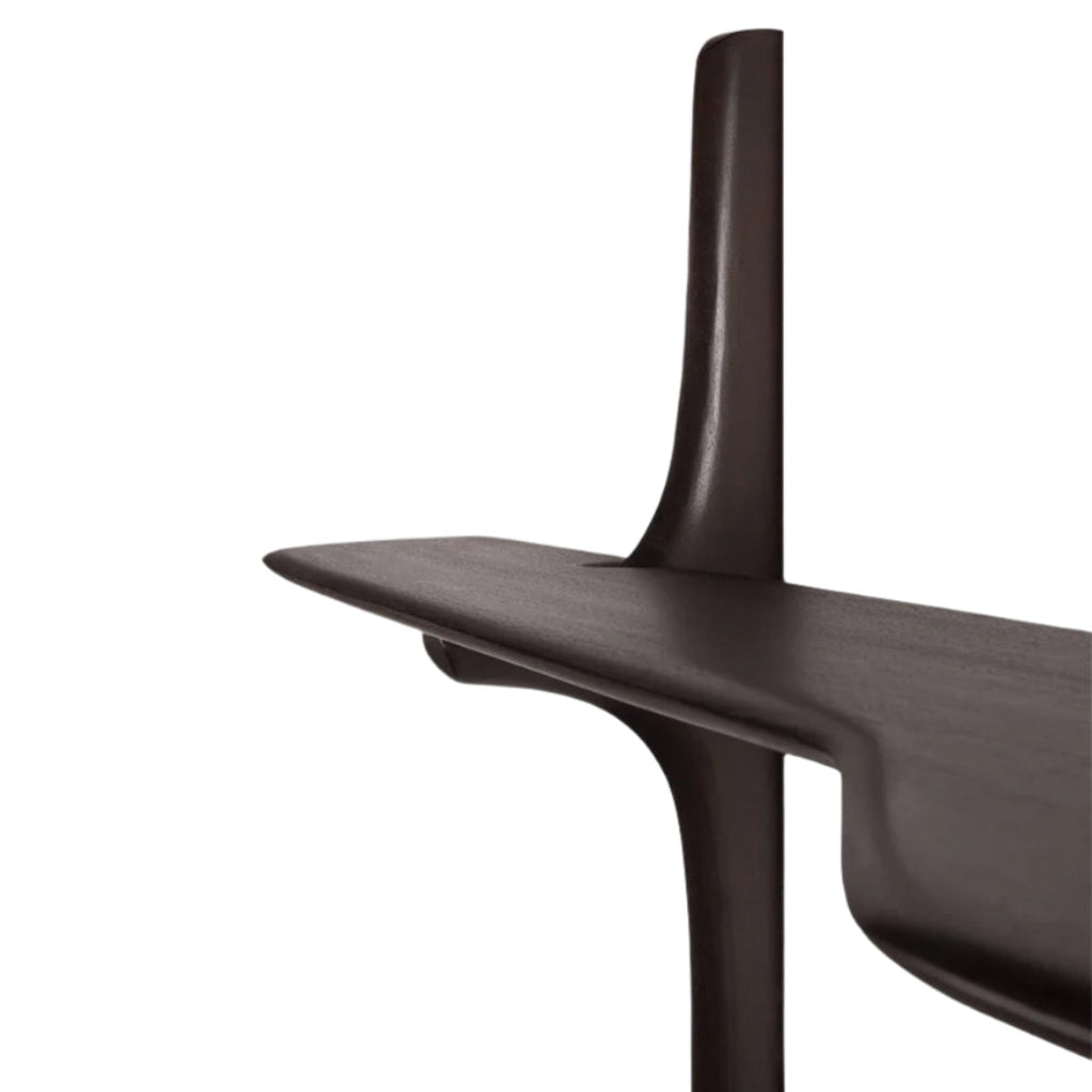 Pi Wall Mounted Desk - Dark Brown Varnished Mahogany