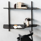 Pi Wall Mounted Desk - Dark Brown Varnished Mahogany