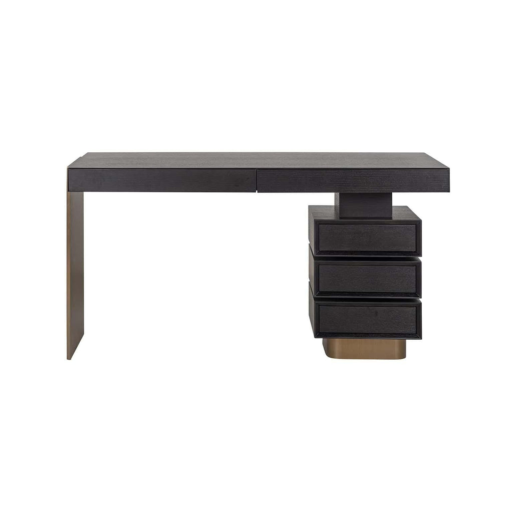 Connar 5 Drawer Desk - Charcoal