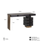 Connar 5 Drawer Desk - Charcoal